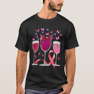 T-shirt Trois Gl Vin Cancer du sein Sensibilisation au Rub
