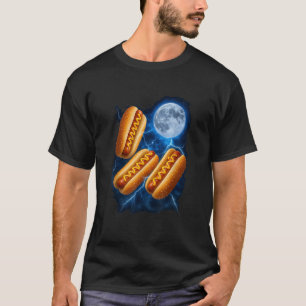 T-shirt Trois Glizzy de hot-dogs lune hurlant mème drôle