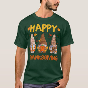 T-shirt Trois Gnomes Bon thanksgiving Automne Automne Pump