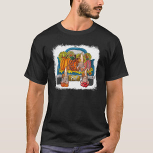 T-shirt Trois Gnomes Citrouille Leopard Sunflower Truck Fa