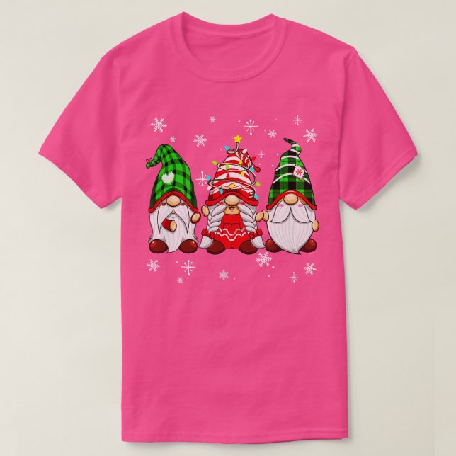 T-shirt Trois Gnomes Costume de Buffle Rouge Plaid Gnome C (Design devant)