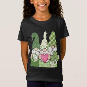 T-Shirt Trois Gnomes Hippie Jour de la Saint Patrick Peace