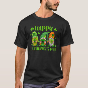 T-shirt Trois Gnomes Holding Shamrock Leprechaun Casquette