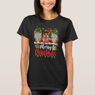 T-shirt Trois Gnomes Joyeux Arbre de Noël Famille