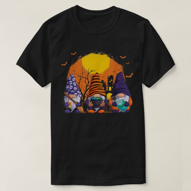 T-shirt Trois Gnomes Joyeux Halloween Automne Candy Corn P (Design devant)
