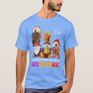 T-shirt Trois Gnomes Joyeux Halloween Automne Candy Corn P