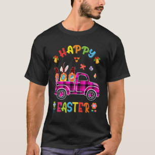 T-shirt Trois Gnomes Lapin Holding Oeuf Joyeux Pâques Jour
