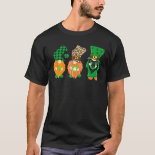 T-shirt Trois Gnomes Lucky Horseshoe Leopard Plaid St Part