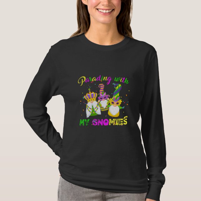 T-shirt Trois Gnomes Mardi Gras Parade Avec Mon Gno (Devant)