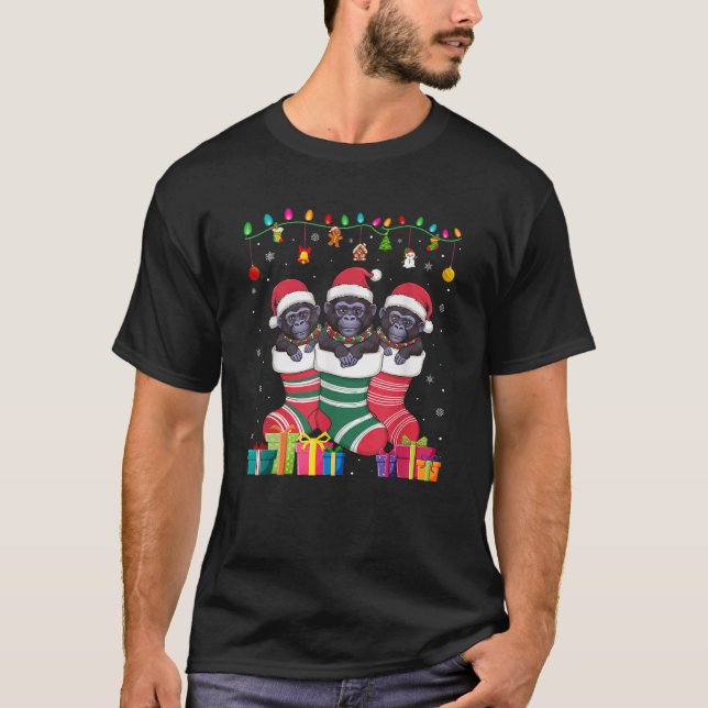 T-shirt Trois Gorilles dans Sock Funny Garçons Filles Enfa (Devant)