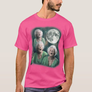 T-shirt Trois Granny Moon 3 Old Ladling Howling Weird Curs