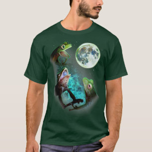 T-shirt Trois Grenouilles D'Arbre À La Lune 3 Loups Loups