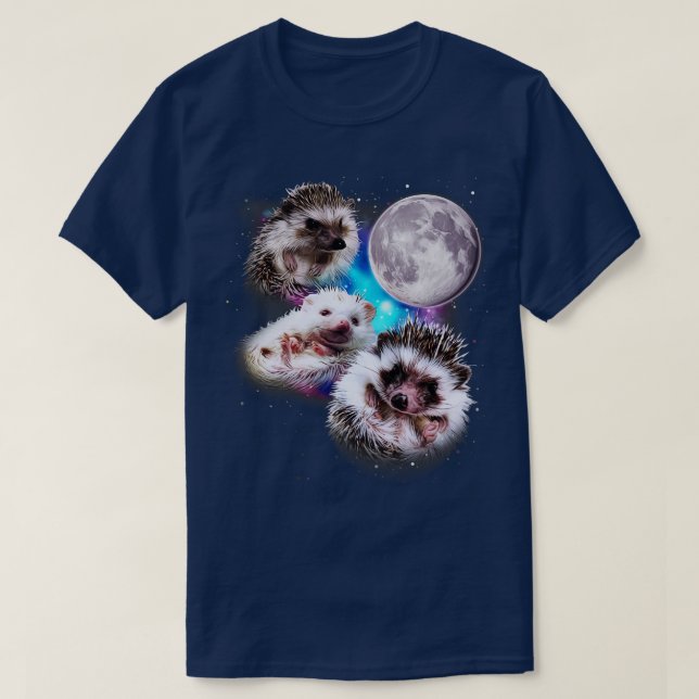 T-shirt Trois hérisses hurlent sur la lune (Design devant)