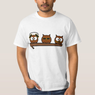 T-shirt Trois hiboux originaux sages