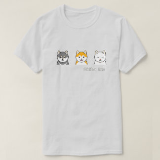 T-shirt Trois Inus Shiba Avec Différentes Couleurs De Mant