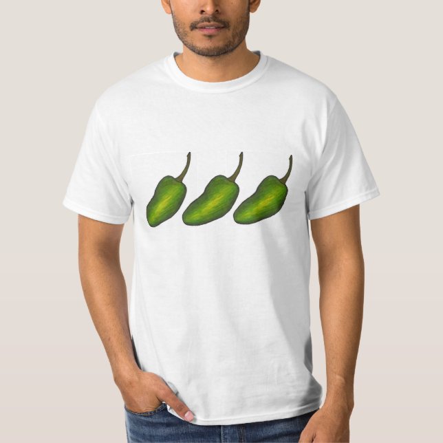 T-shirt Trois Jalapenos vert épicé Jalapeño poivre de nour (Devant)