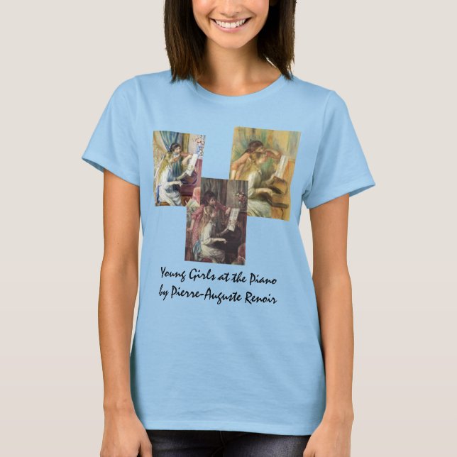 T-shirt Trois jeunes filles au piano de Renoir (Devant)
