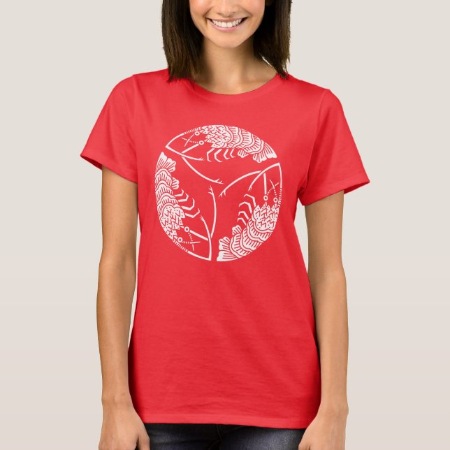 T-Shirt trois langoustes épineuses tête-bêche (Devant)