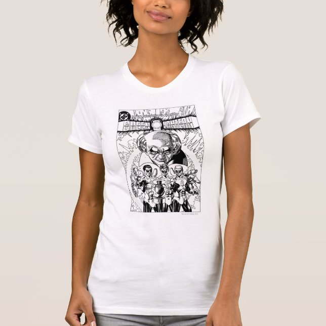 T-shirt Trois Lanternes Vertes Couverture comique, noir et (Devant)