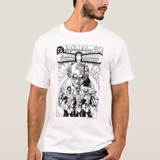 T-shirt Trois Lanternes Vertes Couverture comique, noir et (Devant)
