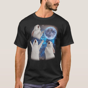 T-shirt Trois lapins hurlant sur la lune Mème bizarre