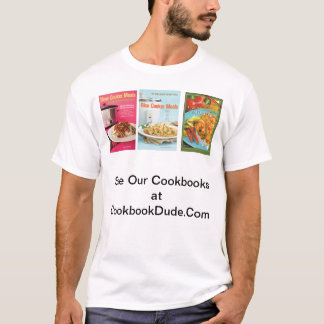 T-shirt trois livres de cuisine à CookBookDude.Com