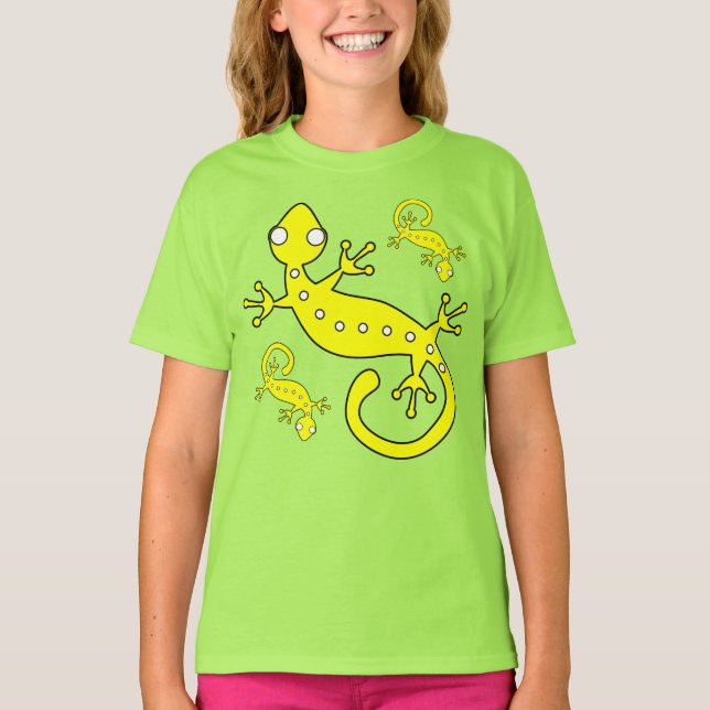 T-shirt Trois Lizards Abstraits Jaunes (Devant)