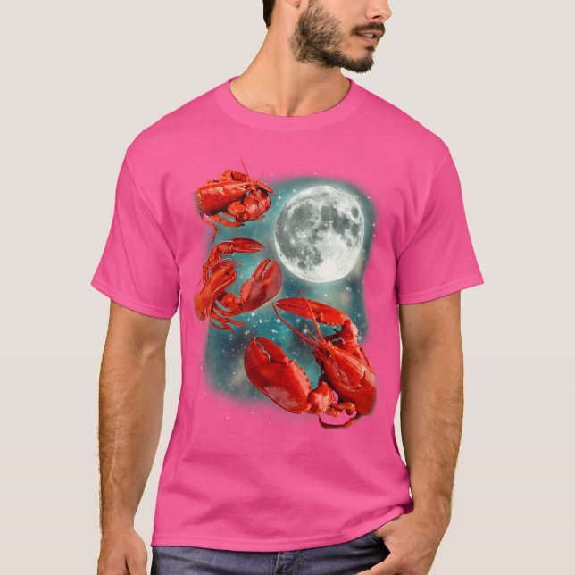 T-shirt Trois Lobster Lune 3 Crustacés Sea Lover Parodie (Devant)