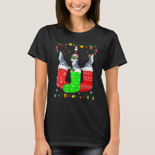 T-shirt Trois Loups En Chaussettes De Noël Correspondant A
