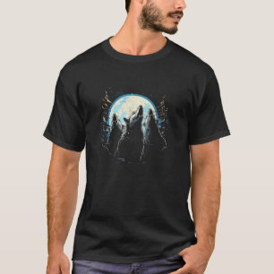 T-shirt Trois Loups hurlant à la lune Comic Book Hommes s