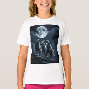 T-shirt Trois Loups Hurlements à la Pleine Lune - Trois Lo