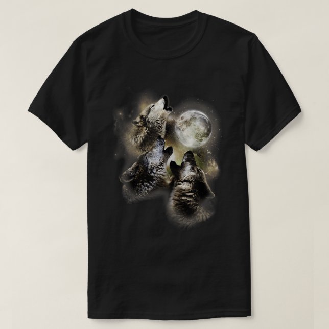 T-shirt Trois loups hurlent à la Lune Wolf Lover Débardeur (Design devant)