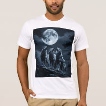Trois Loups Hurleurs à la Pleine Lune - Trois Loup