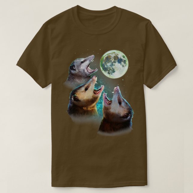 T-shirt Trois Lune Opposum Avec 3 Sommes D'Argent Et Debou (Design devant)