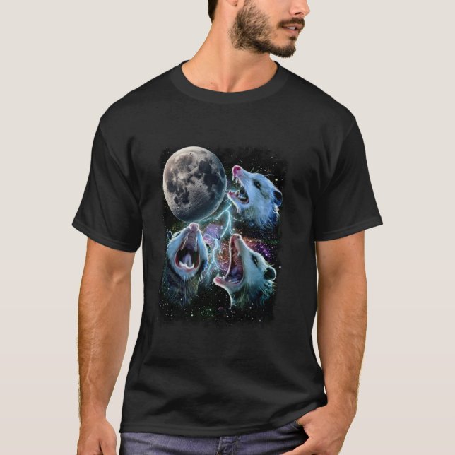 T-shirt Trois Lune Possum, 3 Lune Opossum Bizarre Mem (Devant)