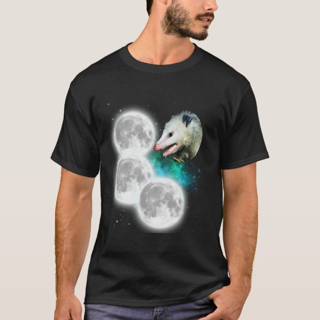 T-shirt Trois Lunes Opossum étrange maudit mème Possum lon (Devant)