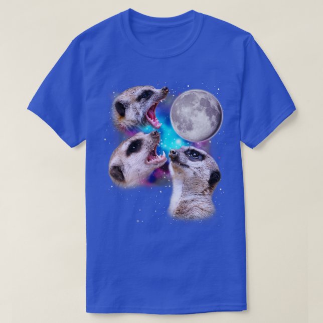 T-shirt Trois Meerkats Howl à la Lune (Design devant)