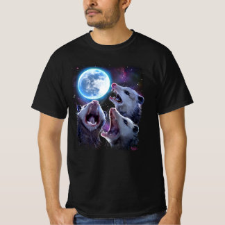 T-shirt Trois opossum hurlant à la lune drôle de possum