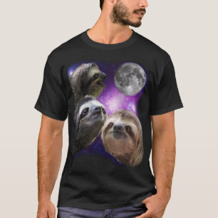 T-shirt Trois paresses hurlant à la lune aiment des loups