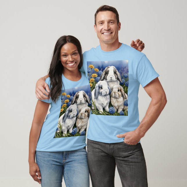 T-shirt Trois petits lapins lapins de lapin de lop (Unisexe)