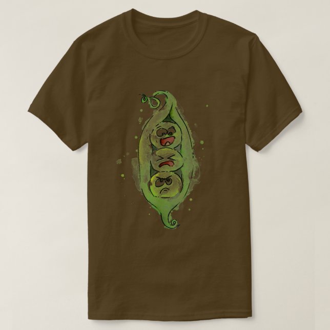 T-shirt Trois petits pois dans un pod amusant (Design devant)