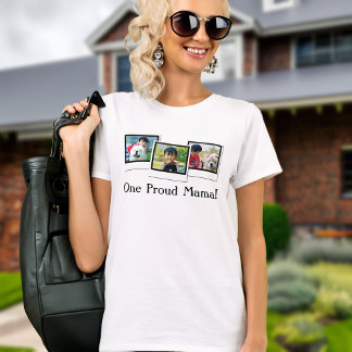 T-shirt Trois photos La Fête des Mères Personnalisée T-shi