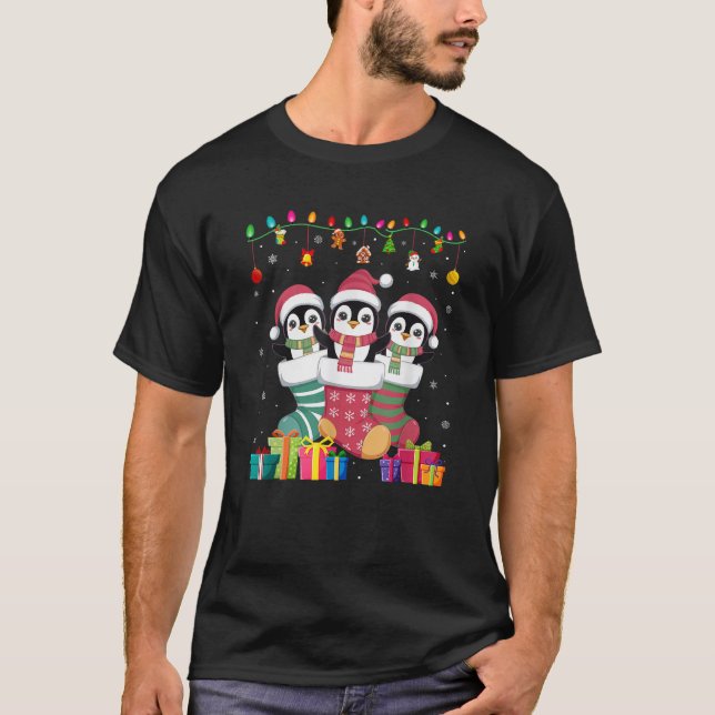 T-shirt Trois pingouins dans Sock Funny Garçons Filles Enf (Devant)