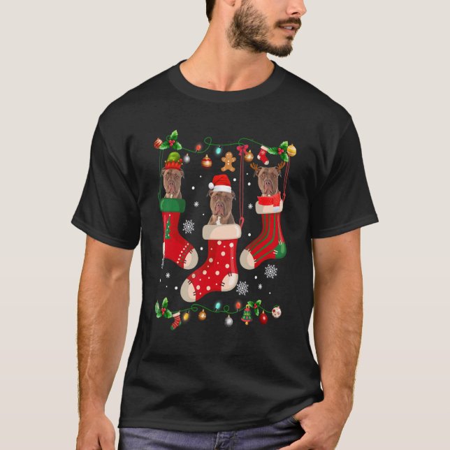 T-shirt Trois Pitbulles en choeur Noël Père Noël X mas Chi (Devant)