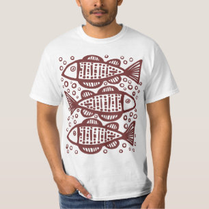 T-shirt Trois poissons - Brown foncé
