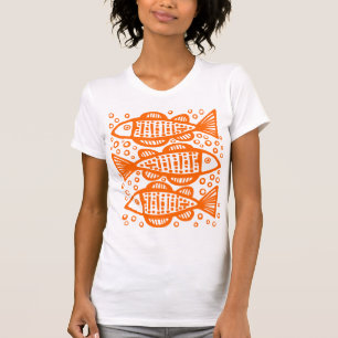 T-shirt Trois poissons - Orange