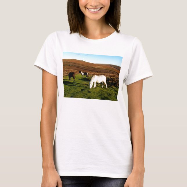 T-shirt Trois poneys sur Dartmoor (Devant)