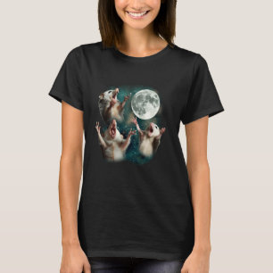 T-shirt Trois Possum Lune 3 Opossum Drôle Bizarre Maudit M