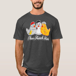 T-shirt Trois poules françaises 12 Jours Chant de Noël Drô