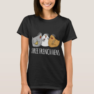 T-shirt Trois poules françaises jolie chanson de Noël